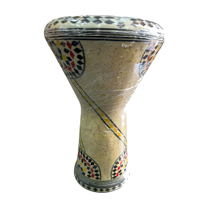 Mosaic Darbuka — Stone Cream with Diagonal Colour Stripe — Bob Music Store