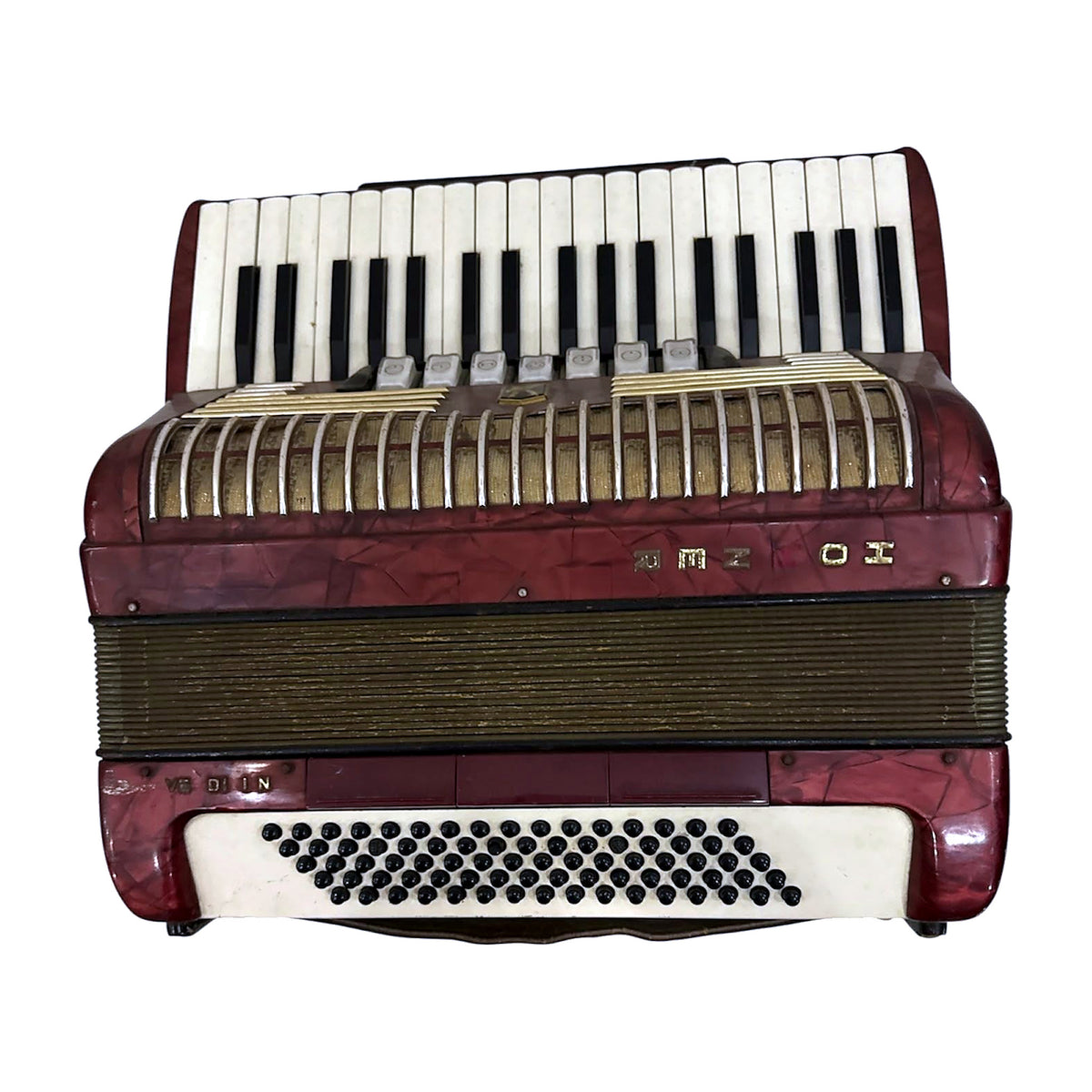 Hohner Verdi II N Piano Accordion — Burgundy Pearloid (Vintage) — Bob Music Store