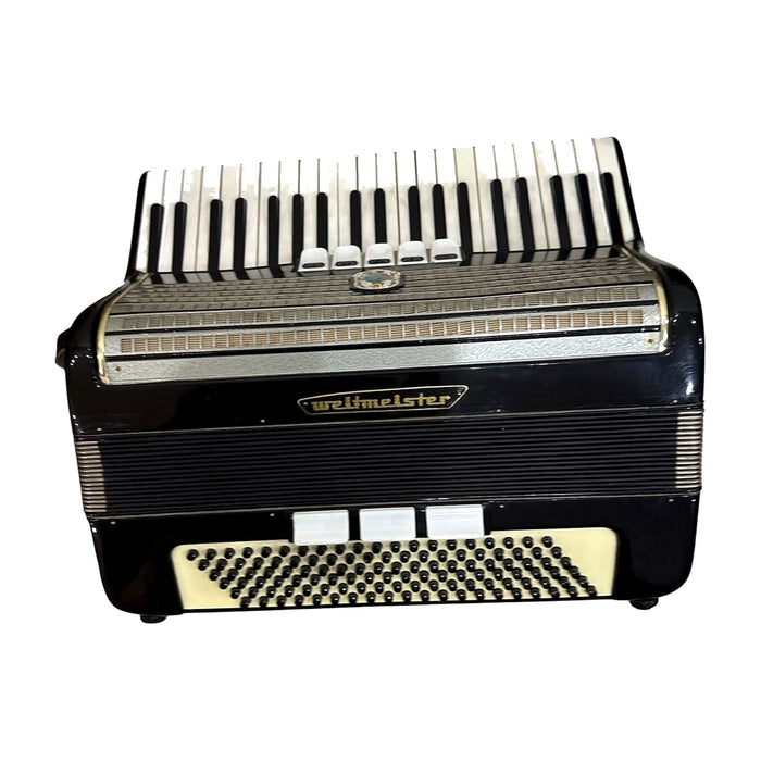 Weltmeister Piano Accordion — 120 Bass, Black, Gold Script (Vintage) — Bob Music Store