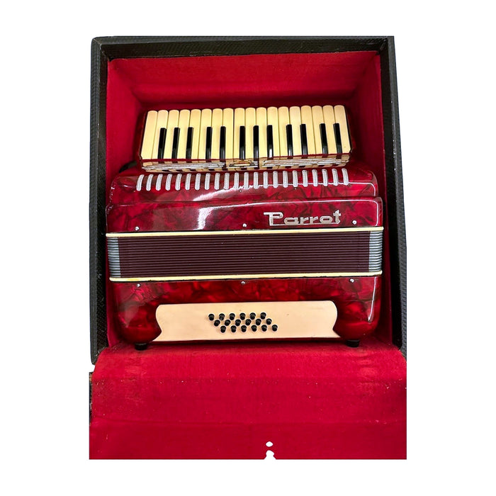 Parrot Student Piano Accordion — Compact, Red Pearloid, with Case — Bob Music Store