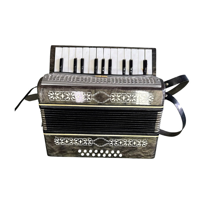 Vintage Mini Piano Accordion — 16 Bass, Marquetry Bands — Bob Music Store