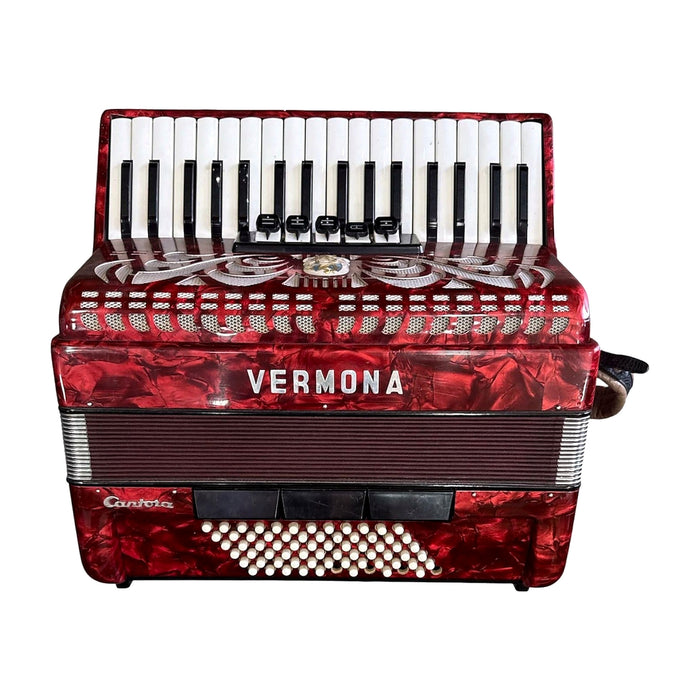 Vermona Cantora Piano Accordion — Red Pearloid (Vintage, GDR) — Bob Music Store