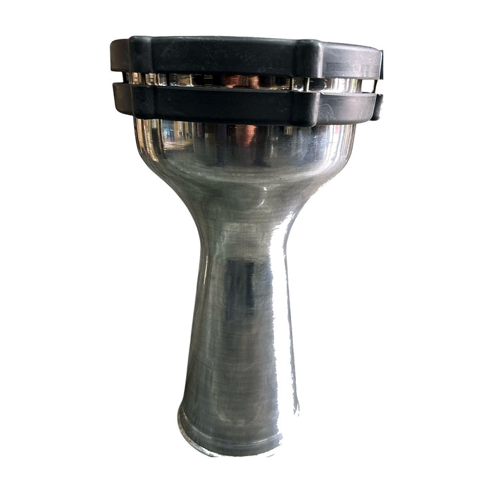 Plain Aluminum Darbuka - Brushed Silver, Bolt-Tuned — Bob Music Store