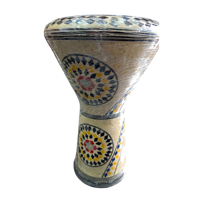 Mosaic Darbuka - Navy, Yellow & Mint Diamond Medallion — Bob Music Store
