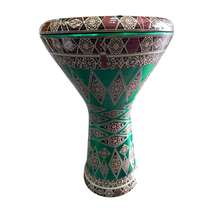 Emerald Green Darbuka - Densest Marquetry & Star Inlay in the Set — Bob Music Store
