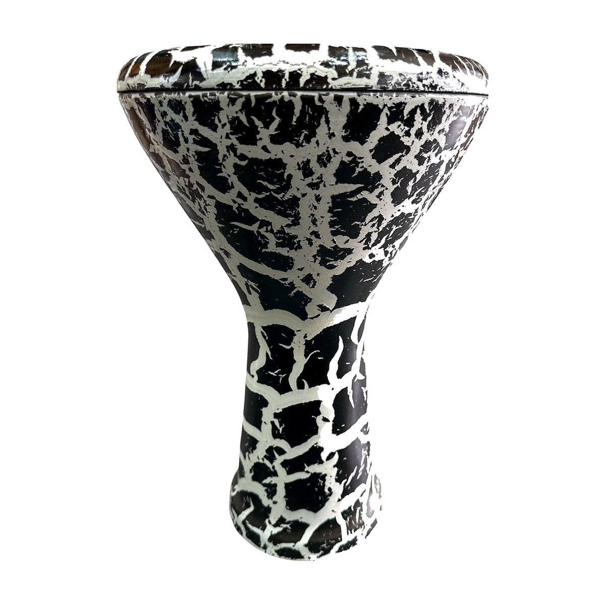 Crackle-Paint Darbuka - Black & White Marbled Finish — Bob Music Store