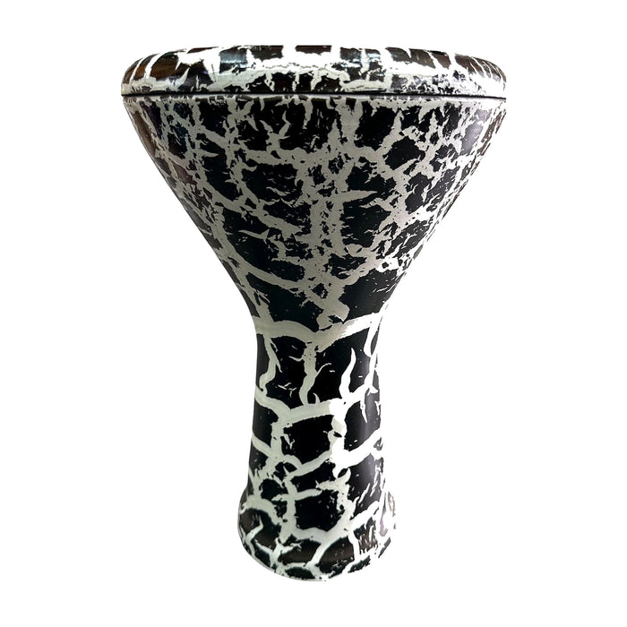 Crackle-Paint Darbuka - Black & White Marbled Finish — Bob Music Store