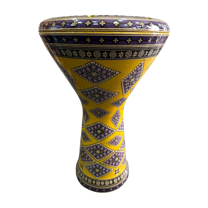 Mosaic Darbuka - Bright Yellow & Purple Floral Diamonds — Bob Music Store
