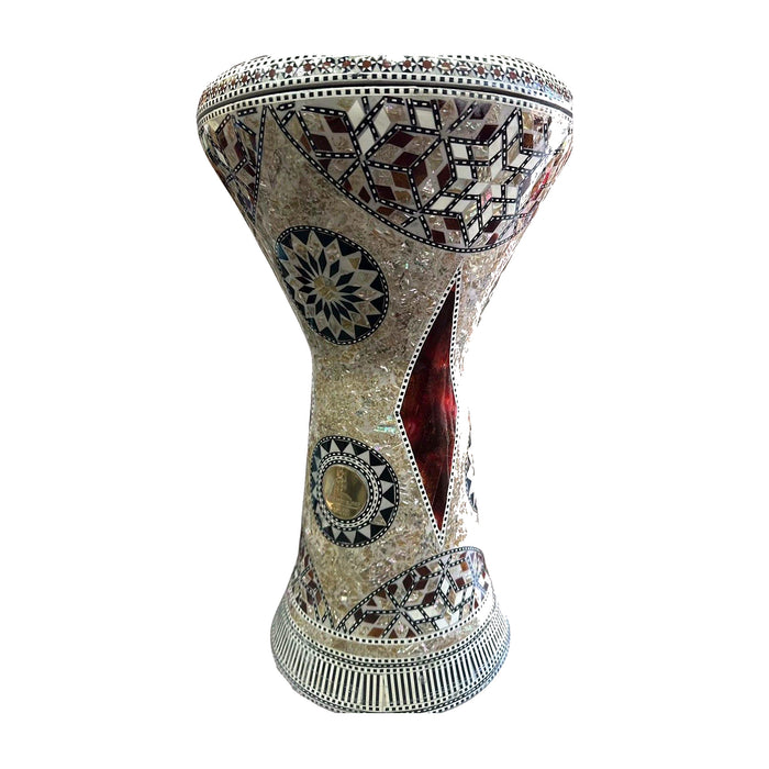 Gawharet El Fan Darbuka - 3D Cube Illusion Band with Maroon Panel — Bob Music Store