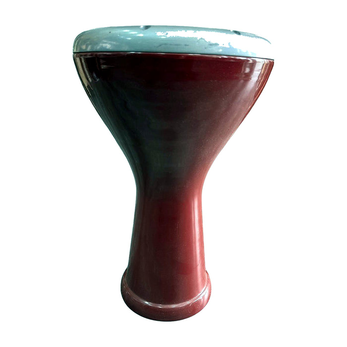 Two-Tone Darbuka - Maroon Body, Pale Blue-White Rim Cap — Bob Music Store