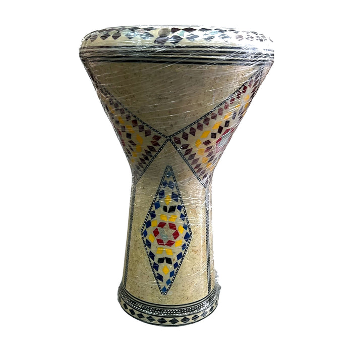 Mosaic Darbuka - Maroon, Yellow & Blue Diamond Medallion — Bob Music Store