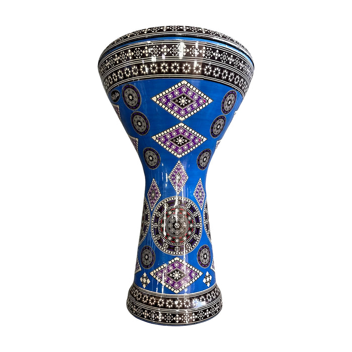 Mosaic Darbuka — Blue & Magenta Diamond Mosaic — Bob Music Store