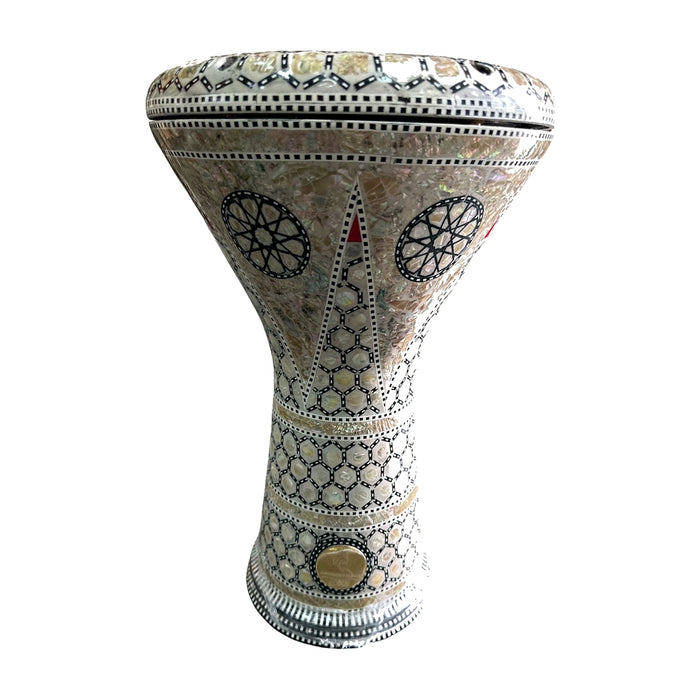 Mosaic Darbuka — Cream Rosette Medallions & Honeycomb Neck — Bob Music Store