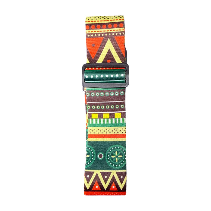 Guitar Strap — Brown Tribal/Aztec Geometric Print — Bob Music Store
