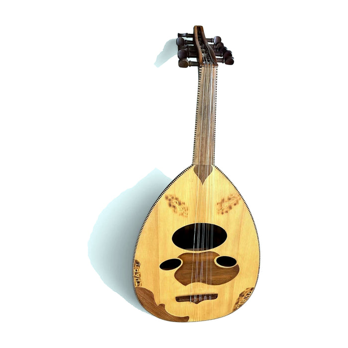 Handmade Oud — Burned Arabesque Top, Fine-Rib Honey Bowl — Bob Music Store