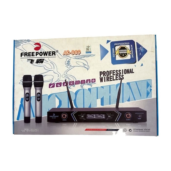 FreePower AK-889 UHF Wireless Dual Microphone System (LCD Display) — Bob Music Store