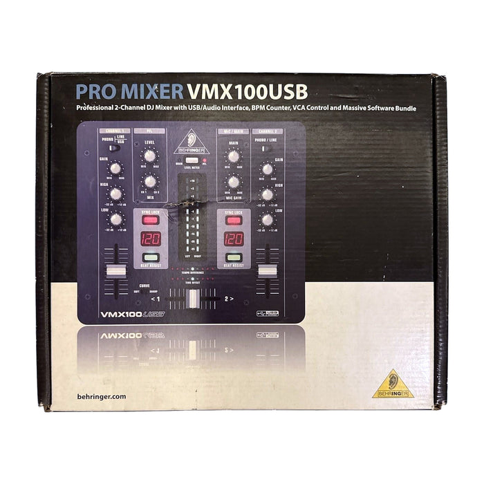 Behringer Pro Mixer VMX100USB — 2-Channel DJ Mixer with USB Interface — Bob Music Store