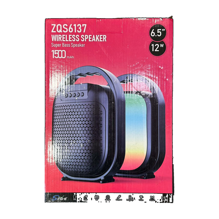ZQS6137 Wireless Portable Speaker — 6.5" Super Bass — Bob Music Store