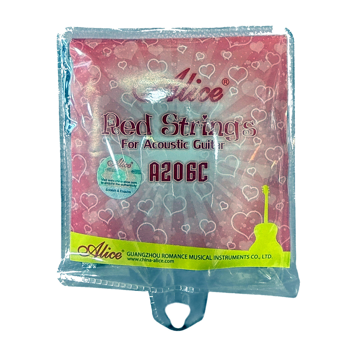 Alice A206C Acoustic Strings — Red Coated — Bob Music Store