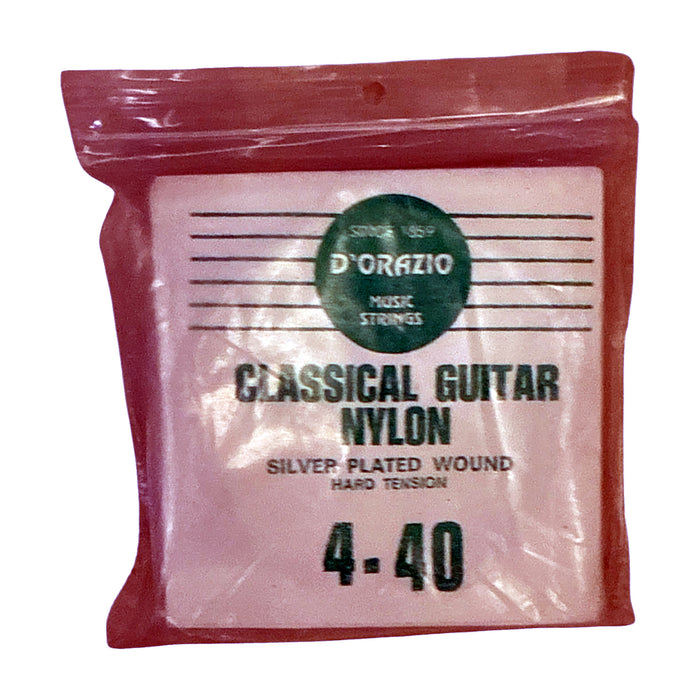 D'Orazio 4-40 Classical Guitar Strings — Silver-Plated Nylon, Hard Tension — Bob Music Store