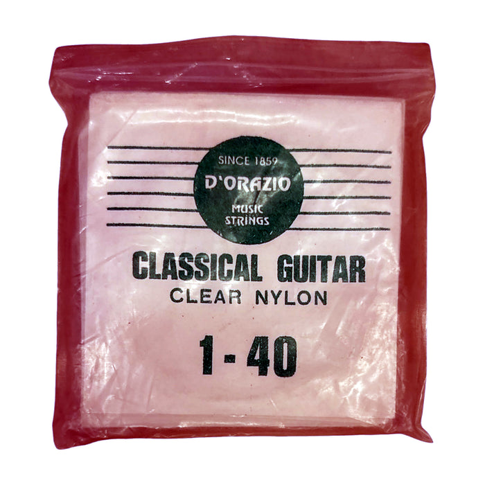 D'Orazio 1-40 Classical Guitar Strings — Clear Nylon, Full Set — Bob Music Store