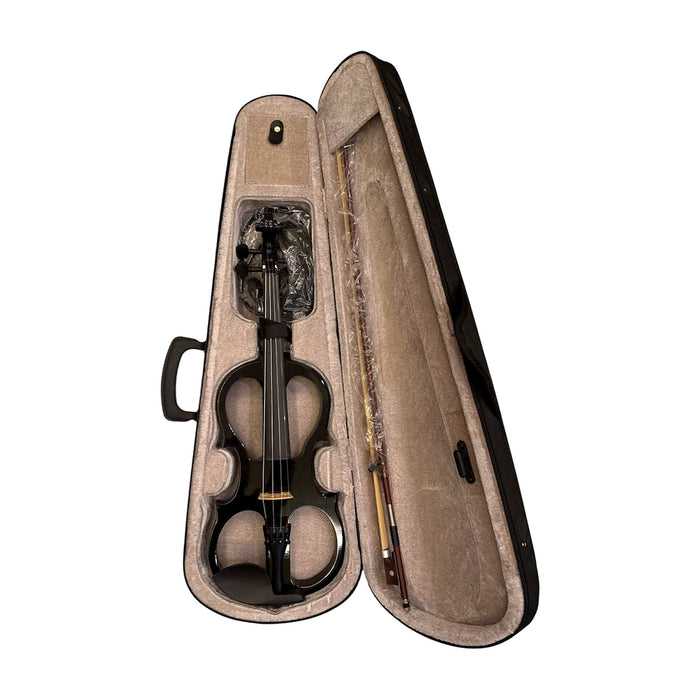 Silent Electric Violin Outfit — Black, with Case, Bow & Headphones — Bob Music Store