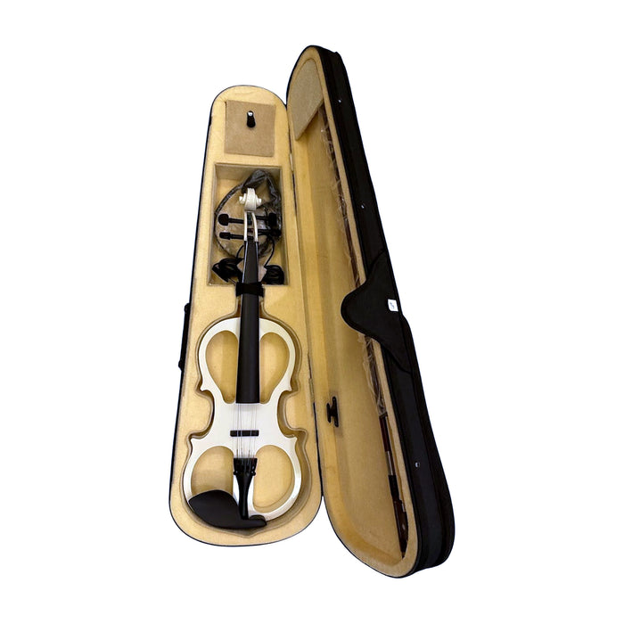 Silent Electric Violin Outfit — Pearl White, with Case & Bow — Bob Music Store