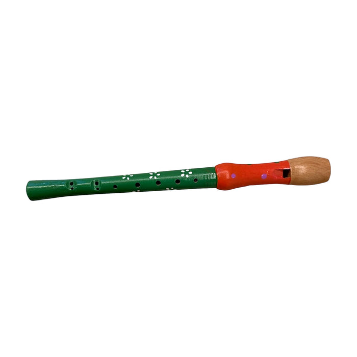 Hand-Painted Soprano Recorder — Green with Daisy Flower Design — Bob Music Store