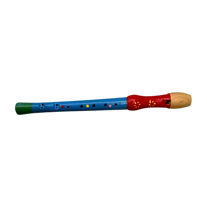 Hand-Painted Soprano Recorder — Green Tip with Blue & Red Panels — Bob Music Store