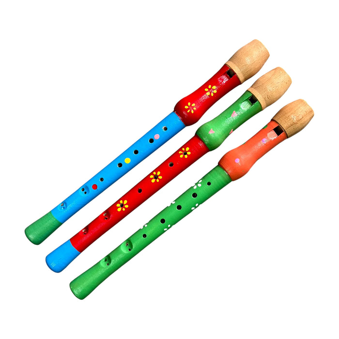 Hand-Painted Soprano Recorders — Blue, Red & Green (Set of 3) — Bob Music Store